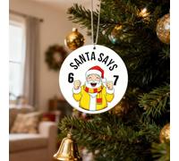 CTDWNT Décoration de Noël amusante 67 Meme Says Six Seven 2025, Père Noël dit six sept Meme 67, cadeaux pour adolescents, enfants, amis, collègues de travail