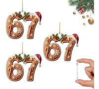 CTDWNT Décoration de Noël amusante 67 Meme Says Six Seven 2025, Père Noël dit six sept Meme 67, cadeaux pour adolescents, enfants, amis, collègues de travail