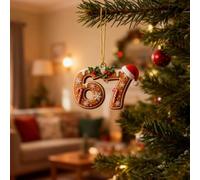 CTDWNT Décoration de Noël amusante 67 Meme Says Six Seven 2025, Père Noël dit six sept Meme 67, cadeaux pour adolescents, enfants, amis, collègues de travail