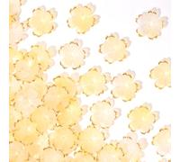 CTEAKOP Lot de 100 perles en forme de fleur pour la fabrication de bijoux, breloques en forme de fleur de cerisier, perles florales en acrylique pour loisirs créatifs, bracelets (jaune)