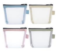 CTEAKOP Lot de 12 trousses de maquillage en maille avec fermeture éclair pour la maison, le bureau, les voyages (4 couleurs)