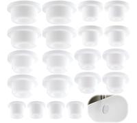 CTEAKOP Lot de 20 housses de jet de baignoire blanches imperméables en silicone pour trou de baignoire à jet (5 tailles)