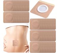 CTEAKOP Lot de 50 patchs à l'huile de ricin pour nombril, pellicule nacrée pour ventre, taille, cou - Beige - Carré (7 x 7 cm)