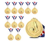 CTForest 11 Pièces Médailles d'or en Plastique, Médailles pour Enfants, Médaille d'or en Métal, pour Gagner des Tournois Football et comme Cadeau pour Les Enfants(Football)