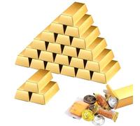 CTForest 24 Pièces de Lingots d'or Simulés, Coffret Cadeau Doré, Peuvent Être Utilisées pour des Chasses Au Trésor, des Boîtes de Bonbons et des Décorations, etc