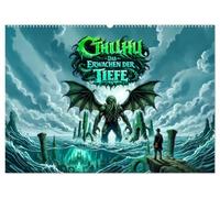 Cthulhu - Das Erwachen der Tiefe (Wandkalender 2027 DIN A2 quer), CALVENDO Monatskalender: Eine düstere Reise in die Welt von Cthulhu und Innsmouth.