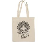 Cthulhu H P Lovecraft Elder God Mandala Sac fourre-tout en coton naturel Blanc