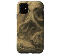 Cthulhu Kraken Journal Japonais Vintage Motif Monstre Marin Coque pour iPhone 11