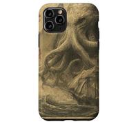 Cthulhu Kraken Journal Japonais Vintage Motif Monstre Marin Coque pour iPhone 11 Pro