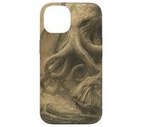 Cthulhu Kraken Journal Japonais Vintage Motif Monstre Marin Coque pour iPhone 14