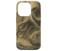 Cthulhu Kraken Journal Japonais Vintage Motif Monstre Marin Coque pour iPhone 14 Pro