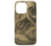 Cthulhu Kraken Journal Japonais Vintage Motif Monstre Marin Coque pour iPhone 14 Pro Max