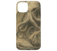 Cthulhu Kraken Journal Japonais Vintage Motif Monstre Marin Coque pour iPhone 15 Plus