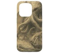 Cthulhu Kraken Journal Japonais Vintage Motif Monstre Marin Coque pour iPhone 15 Pro