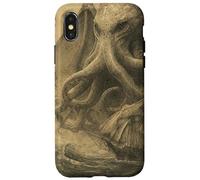 Cthulhu Kraken Journal Japonais Vintage Motif Monstre Marin Coque pour iPhone X/XS