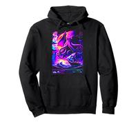 Cthulhu Kraken Synthwave Monstre Marin Japonais Sweat à Capuche