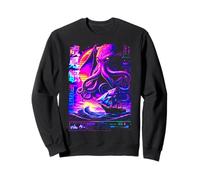 Cthulhu Kraken Synthwave Monstre Marin Japonais Sweatshirt