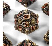 Cthulhu Lot de 7 dés en métal creux pour Donjons et Dragon RPG D&D Explorers Savage World et jeux de table Dés polyédriques D20 D12 D10 D8 D6 D4 D100