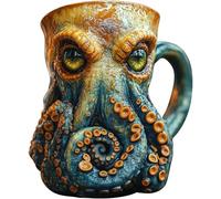 Cthulhu Mug à bière 3D Pieuvre médiévale, pirate, viking, décoration, fête sur le thème du dragon (La chose indescriptible sur le fond marin)