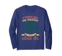 Cthulhu pour Le président Manche Longue, Unisexe pour Adultes, Bleu Marine, S