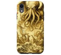 Cthulhu Sea Battle Vintage Bataille de Guerre Japonais Monstre Marin Coque pour iPhone XR