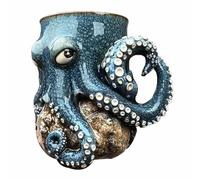 Cthulhu Tasse à bière style pirate, 3D avec motif pieuvre/monstre marin, avec poignée tentacule moustache, idéale pour les amateurs de vie marine