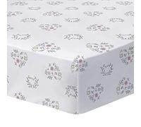 CTI Disney Les Aristochats Champêtre Drap Housse Imprimé | 100% Coton | Oeko-TEX | Drap Housse 1 Personne 90x190 cm | Blanc