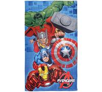 CTI - Marvel - Drap de Plage Avengers Choc Coton, Bleu, 120x70 cm