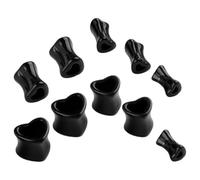 CTIRCHIU 10 Paires D'extensions D'oreilles en Acrylique Cœur Noir 5mm-8mm-1.0mm-1.2mm, Écarteurs Légers et Confortables pour Piercing Oreilles, Kit D'étirement Boucles D'oreilles Tendances