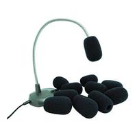 CTIRCHIU 10 Pièces de Bonnette Anti-vent en Mousse Haute Densité Noire pour Micro-cravate et Micro Gamer, Protection Vent et Salive, pour Studios D'enregistrement