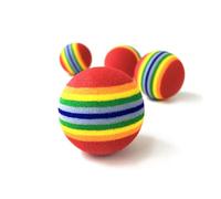 CTIRCHIU 12 Pièces Balle Arc-en-Ciel en Eva pour Chien Léger, à Mâcher Interactif Dentition Jeu des Petits Animaux