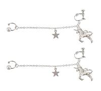 CTIRCHIU 1paire Boucles Oreilles Chaîne Licorne Pour Femmes Créoles Décoratives Élégantes Accessoires Sans Piercing Parfaites Pour Quotidien Occasions Spéciales