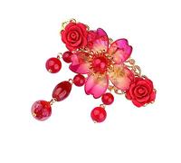 CTIRCHIU 1Pièce Épingle à Rétro Rouge Hanfu Gland Accessoire de Élégant pour Cheongsam pour Occasions Spéciales
