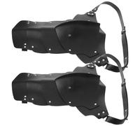 CTIRCHIU 2 Pièces Armure de Contrainte Noire pour Homme Sangles Multiples Ajustables, Cuir Synthétique et Design à Double Épaule pour Séances Photo et Performances Scéniques