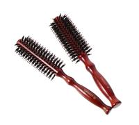 CTIRCHIU 2 pièces Brosse Cheveux Ronde Poils Naturels de Sanglier avec Manche Bois Coiffage et Brushing pour Femmes S et Démêlage et Lissage Antistatique