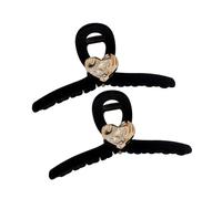 CTIRCHIU 2pcs Pinces à Cheveux Grandes de Cœur pour Femmes, Accessoires Élégants en Plastique et Flocking, Maintien Fort pour Coiffure Bureau Fête