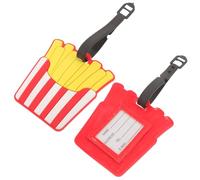 CTIRCHIU 2pièces Étiquettes à Bagages Mignonnes Pvc Lot de Identifiants Valise Femmes Design Créatif Frites Protection Confidentialité Accessoire de Voyage