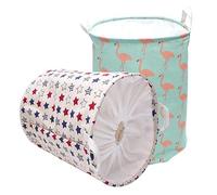 CTIRCHIU 2pièces Panier De Rangement Pliable Set De Flamant Étoiles Pour Linge Et Jouets De Stockage Pratique Et Léger Pour Maison