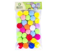 CTIRCHIU 30 Pcs Jouets pour Chats Pompons Artisanaux Rebondissants en Peluche, Boules Douces Élastiques, pour Chaton, Jeu de Pet Couleur Aléatoire