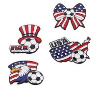 CTIRCHIU 4 Pièces Épingle de Football Insigne à Épingle Style Cartoon en Alliage Accessoire Polyvalent Drapeau Américain pour Supporters et Événements de Football