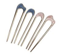 CTIRCHIU 4 pièces Épingles à Cheveux U-shape Lot pour Chignon Accessoires Torsadés Classiques Durables pour Femmes Support Solide pour et Événements