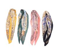 CTIRCHIU 4pièces Foulard Soie à Motif Rhombus De Écharpes Délicates Pour Femmes Accessoire De Mode Polyvalent Pour Printemps Automne Couleurs Aléatoires