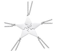 CTIRCHIU 5Pièces Puzzle Inoxydable Pendentifs Étoile pour Mode Familiaux et Amicaux pour Meilleure Amie et Relations Durables