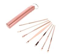 CTIRCHIU 7 pièces Set Cuillères Auriculaires Acier Inoxydable Polies pour Retirer Bouchon Oreille Outils Nettoyage Oreilles Efficaces avec Tube de Rangement Portable Massage Canal Auditif