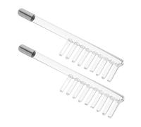 CTIRCHIU Baguette de Capillaire Transparent 2Pcs Tube en Verre Haute Accessoire Électrique Solide pour Soins Visage Peigne pour Baguette