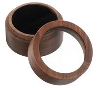 CTIRCHIU Boîte à Bijoux Ronde en Bois Acrylique Légère et Facile à Transporter pour Bagues de Fiançailles et Mariage Fenêtre Transparente Élégante