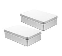 CTIRCHIU Boîte Métallique Carrée Blanche Vide pour Sublimation Couvercle, Étanchéité, pour Rangement de Biscuits et Présents D'anniversaire ou Mariage