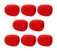 CTIRCHIU Bonnette Anti-vent Protection Vent et Bruit 8 Pièces en Mousse Rouge pour Microphone à Main Adaptée pour Performances sur Scène et Ktv
