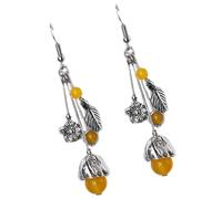 CTIRCHIU Boucles D'oreilles Ethniques en Alliage Agate, Pendantes Élégantes pour Femmes, Matériau Souple Peau, Rencontres en Famille