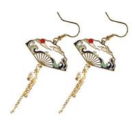 CTIRCHIU Boucles D'oreilles Pendantes Ethniques en Alliage, Forme Éventail Ajouré Franges, Légères et Délicates, 1 Paire pour Femmes et Filles, Bijou Rétro pour Usage Quotidien et